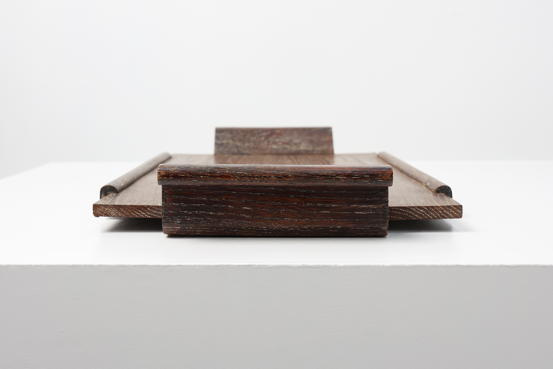 French Art Deco Cerused Oak Serving Tray with Raised Handles, 1920sthumbnail